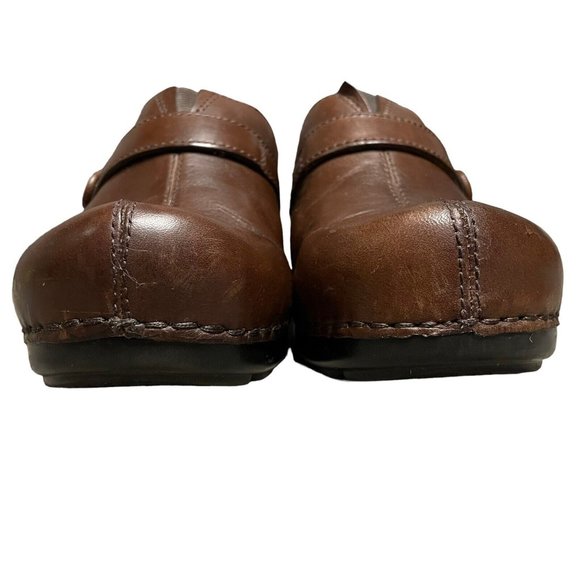 Dansko Solstice Brown Leather Split Toe Strap Clog Shoes Womens Size 37 US 6.5-7 - Picture 6 of 10